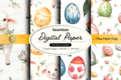 Easter lambs and eggs digital paper Product Image 1