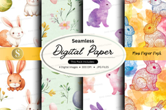 Seamless digital paper - bunny theme digital paper pack Product Image 1