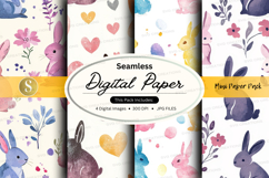 Seamless digital paper - bunny pattern Product Image 1