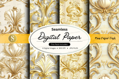 Seamless gold ornaments digital paper Product Image 1