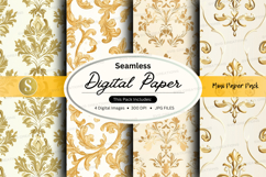 Elegant gold damask digital paper Product Image 1