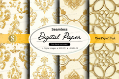 Seamless gold damask digital paper Product Image 1