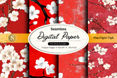 Seamless digital paper - cherry blossom pattern Product Image 1