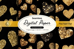 Golden glitter hearts seamless pattern Product Image 2