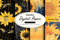 Seamless sunflower digital paper Product Image 1