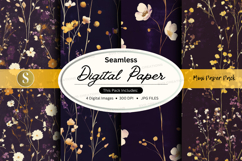 Seamless digital paper - floral design digital paper pack Product Image 1