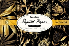 Elegant gold botanical seamless pattern Product Image 1