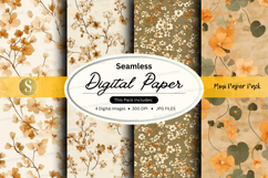 Seamless digital paper - mustard flower pack digital paper Product Image 1