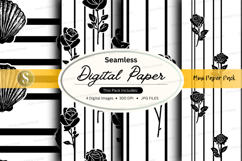 Seamless black and white digital paper Product Image 1