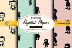 Seamless digital paper - monster theme Product Image 1