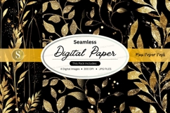 Golden leaf seamless pattern Product Image 1
