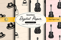Seamless digital paper - vintage music theme digital paper Product Image 1