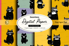 Seamless raccoon digital paper Product Image 1