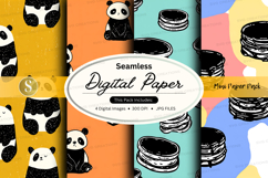 Seamless panda and pancake digital paper Product Image 1