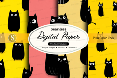 Seamless digital paper - cat pattern Product Image 1