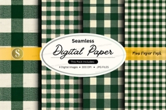 Green and white plaid seamless pattern Product Image 1