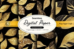Golden leaves seamless pattern Product Image 1