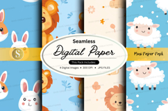 Seamless digital paper - cute animal pack Product Image 1