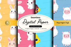Seamless digital paper - cute animal pattern Product Image 1