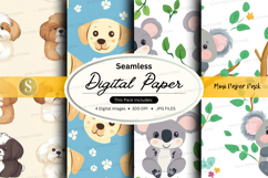Seamless digital paper - cute animals Product Image 1