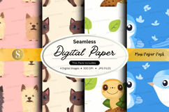 Seamless digital paper - cute animals Product Image 1