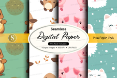 Seamless digital paper - cute animal patterns Product Image 1