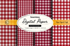 Red and white gingham seamless pattern Product Image 1