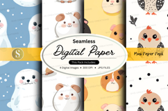 Seamless digital paper - cute animal pattern Product Image 1