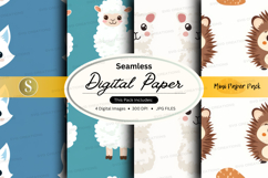 Seamless digital paper - cute animal patterns Product Image 1