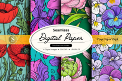Seamless digital paper - floral pattern digital paper Product Image 1