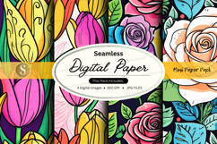 Seamless digital paper - floral pattern digital paper pack Product Image 1