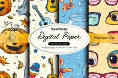 Seamless digital paper - music and halloween theme Product Image 1