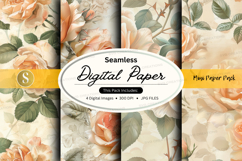 Seamless digital paper - vintage roses digital paper pack Product Image 1