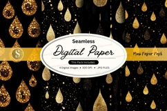 Golden raindrop seamless pattern Product Image 1