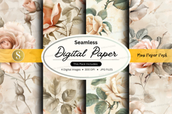 Seamless digital paper - minimalist floral pack Product Image 1