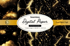 Golden lightning bolts seamless pattern Product Image 1