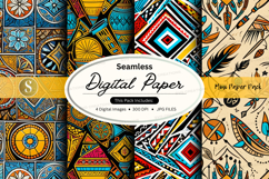 Seamless tribal patterns digital paper Product Image 1