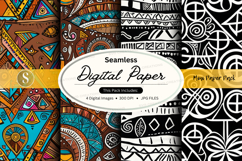 Seamless tribal patterns digital paper Product Image 1