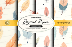 Seamless feather digital paper Product Image 1