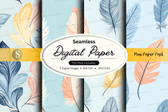 Seamless feather digital paper Product Image 1
