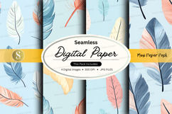 Seamless feather digital paper Product Image 1
