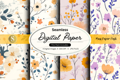 Seamless floral digital paper Product Image 1