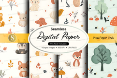 Seamless digital paper - woodland animals Product Image 1