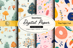 Whimsical forest digital paper Product Image 1