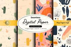 Seamless desert botanical digital paper Product Image 1