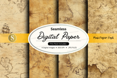 Seamless digital paper - vintage map pack Product Image 1