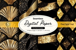 Elegant black and gold seamless pattern Product Image 1