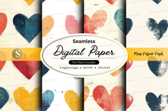 Seamless heart pattern digital paper Product Image 1