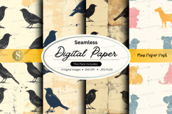 Seamless digital paper - vintage birds Product Image 1