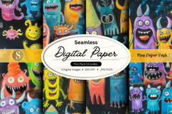 Seamless digital paper - monster paper pack Product Image 1
